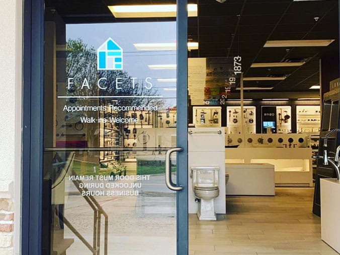 Facets Showroom entrance at Moore Supply Company Denton Texas